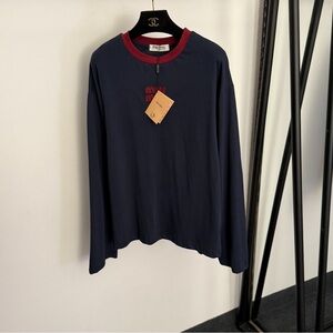 MIU MIU dark blue long-sleeved T-shirt